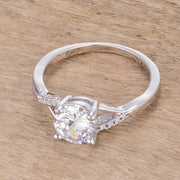 1.3Ct Rhodium Plated Simple Engagement Ring freeshipping - Higher Class Elegance