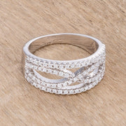 .4Ct Rhodium Plated Classic Twist Wide CZ Ring freeshipping - Higher Class Elegance