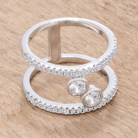 .86Ct Rhodium Plated Floating Bubbles CZ Ring freeshipping - Higher Class Elegance
