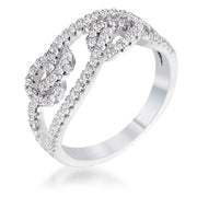 1.15Ct Rhodium Plated CZ Pave Double Knot Ring freeshipping - Higher Class Elegance