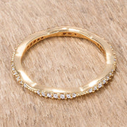 .42Ct Dainty 18k Gold Plated Micro Pave CZ Stackable Eternity Ring freeshipping - Higher Class Elegance