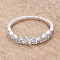 .14Ct Rhodium Plated CZ Mini Crown Stackable Band freeshipping - Higher Class Elegance