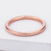 Diamond Cut Rose Goldtone Stainless Steel Stackable Ring freeshipping - Higher Class Elegance