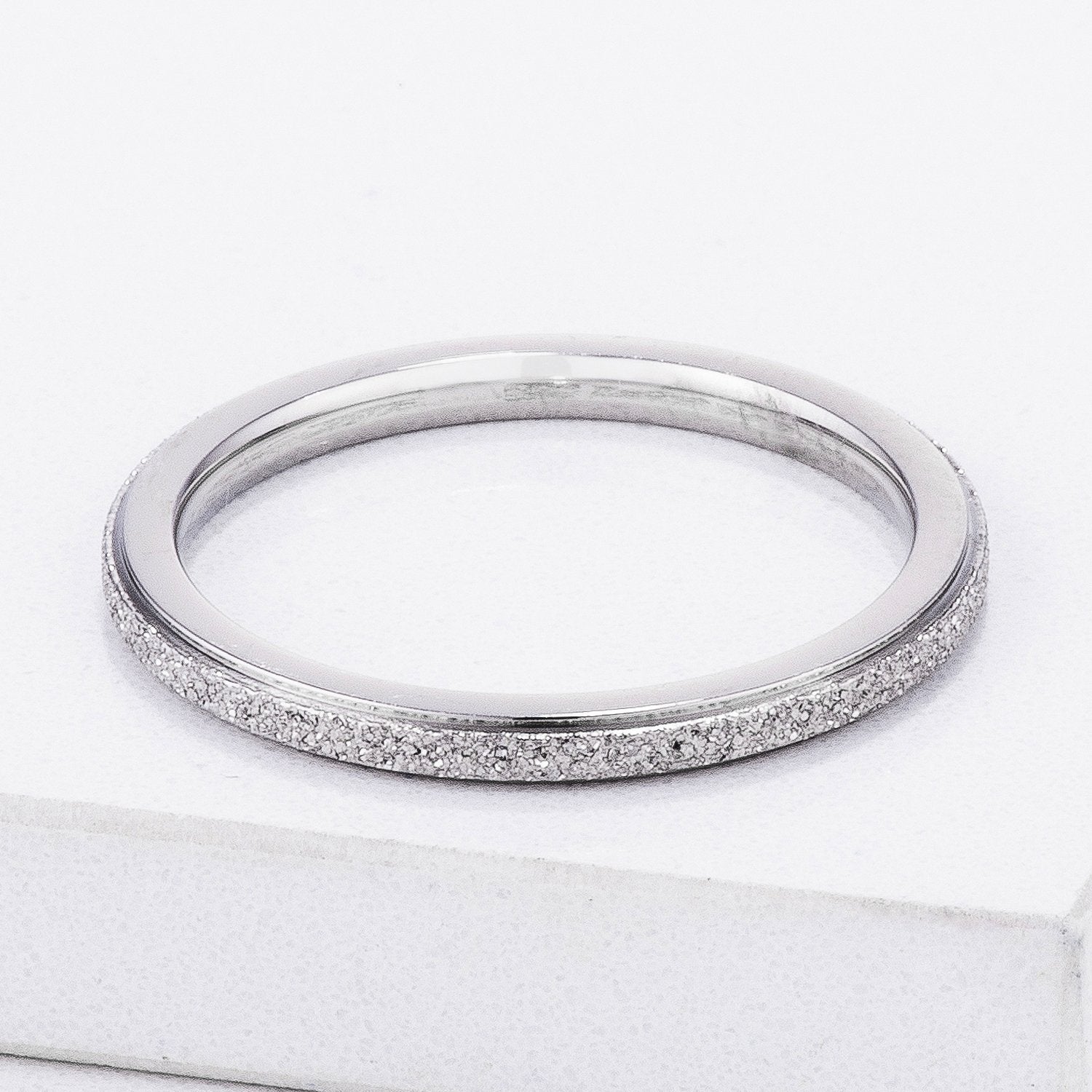 Diamond Cut Stainless Steel Stackable Ring freeshipping - Higher Class Elegance