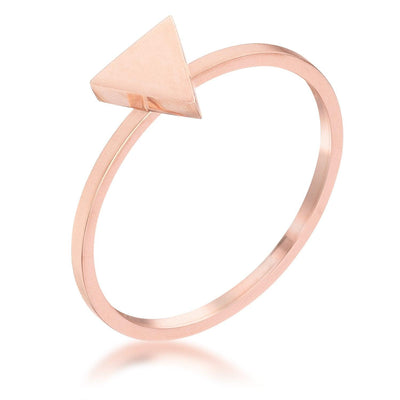Stainless Steel Rose Goldtone Plated Triangle Stackable Ring freeshipping - Higher Class Elegance