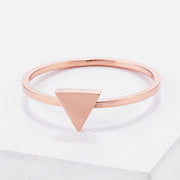 Stainless Steel Rose Goldtone Plated Triangle Stackable Ring freeshipping - Higher Class Elegance