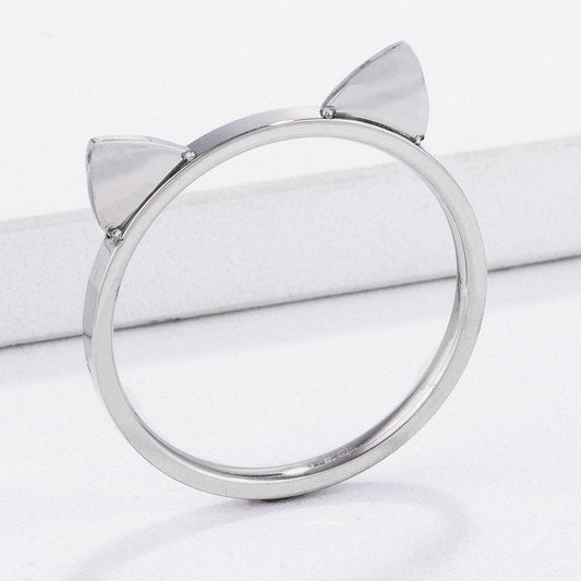 Stainless Steel Cat Ear Ring freeshipping - Higher Class Elegance
