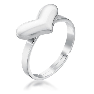 Stainless Steel Adjustable Heart Ring freeshipping - Higher Class Elegance