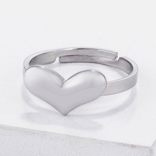 Stainless Steel Adjustable Heart Ring freeshipping - Higher Class Elegance