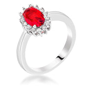 Ruby Red CZ Petite Oval Ring freeshipping - Higher Class Elegance
