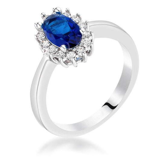 Sapphire Blue CZ Petite Oval Ring freeshipping - Higher Class Elegance
