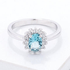 Ice Blue CZ Petite Oval Ring freeshipping - Higher Class Elegance