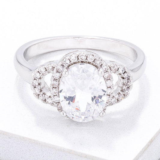 Exquisite Clear Oval Pave Engagment Ring freeshipping - Higher Class Elegance