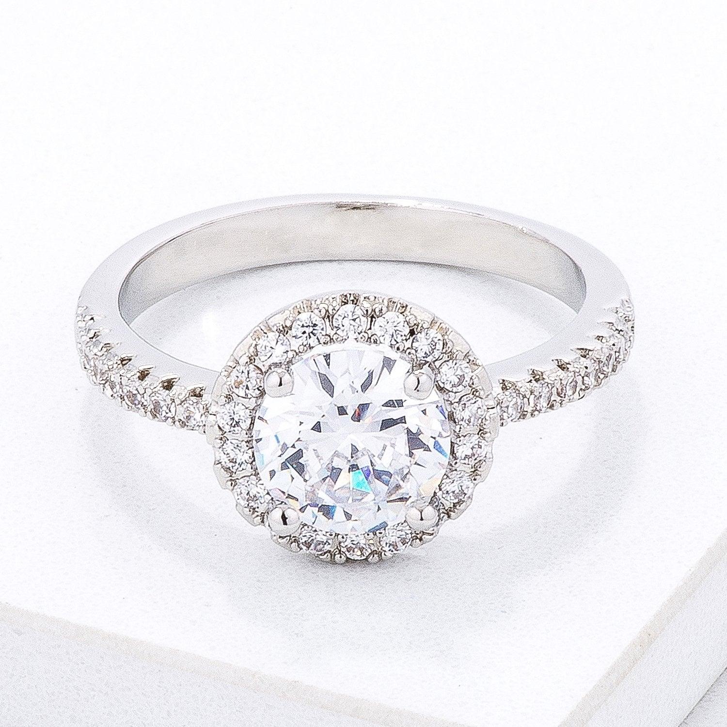 Timeless Pave CZ Halo Ring freeshipping - Higher Class Elegance