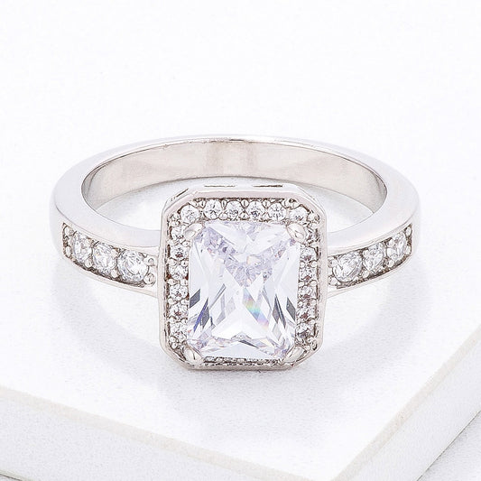 Elegant Clear Emerald Cut CZ Ring freeshipping - Higher Class Elegance