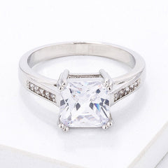 Classic Clear Princess Cut CZ Engagement Ring freeshipping - Higher Class Elegance