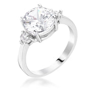 Classic Three Stone Clear CZ Engagement Ring freeshipping - Higher Class Elegance