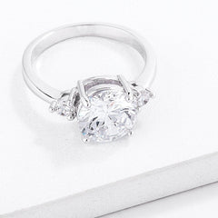 Classic Three Stone Clear CZ Engagement Ring freeshipping - Higher Class Elegance