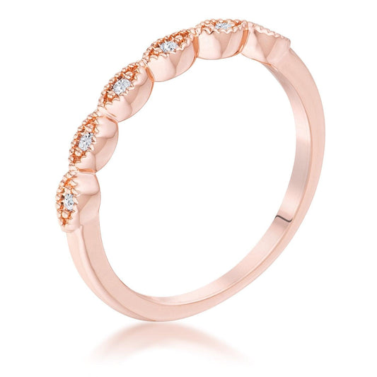 Rose Gold Plated Sextus Marquise Delicate Stackable Ring freeshipping - Higher Class Elegance