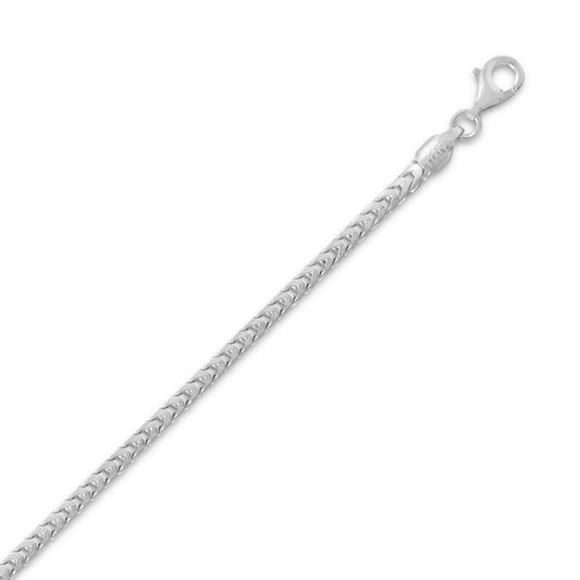 Rhodium Plated Franco Chain Necklace (2.4mm) freeshipping - Higher Class Elegance