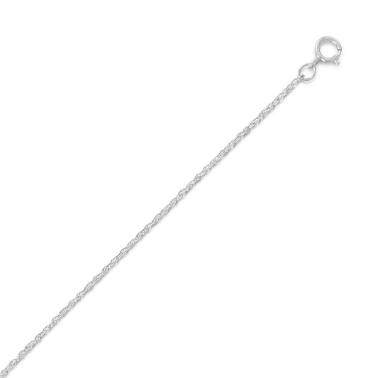 Rhodium Plated Light Rope Chain Necklace (1.1mm) freeshipping - Higher Class Elegance
