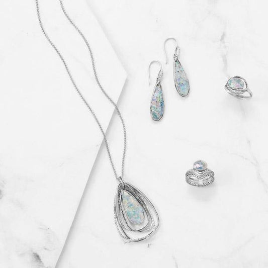 Ancient Roman Glass Two Part Pear Drop Pendant Necklace freeshipping - Higher Class Elegance