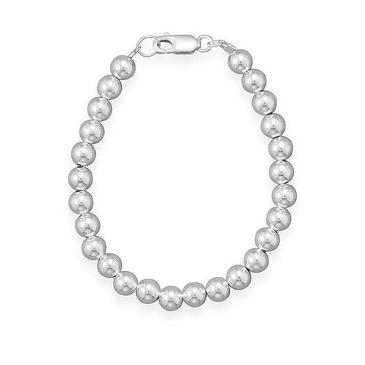 6mm Sterling Silver Bead Strand freeshipping - Higher Class Elegance