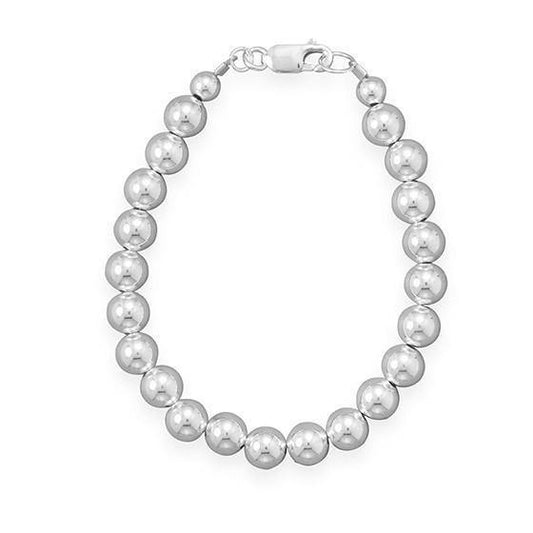 7mm Sterling Silver Bead Strand freeshipping - Higher Class Elegance