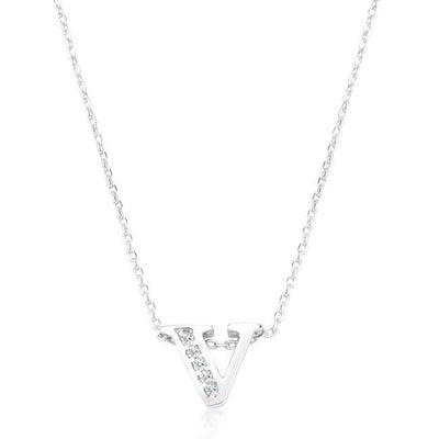 Pave Initial V Pendant freeshipping - Higher Class Elegance