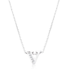 Pave Initial V Pendant freeshipping - Higher Class Elegance