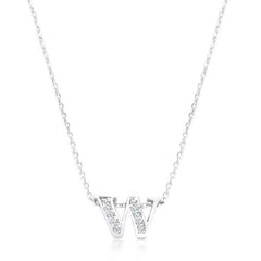 Pave Initial W Pendant freeshipping - Higher Class Elegance