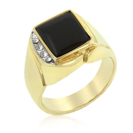 Onyx and Crystal Statement Ring freeshipping - Higher Class Elegance