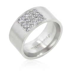 Stainless Steel Pave Cubic Zirconia Mens Ring freeshipping - Higher Class Elegance