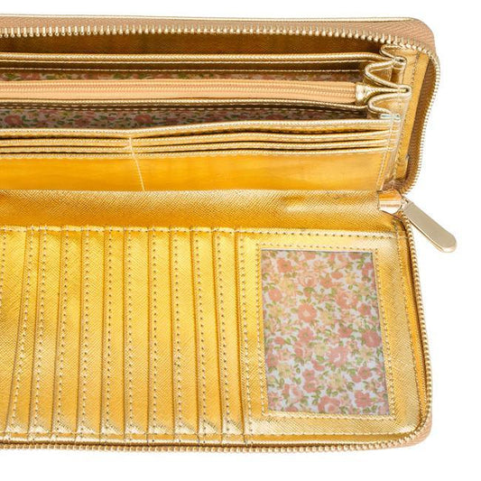 Martha Gold Faux Leather Clutch freeshipping - Higher Class Elegance
