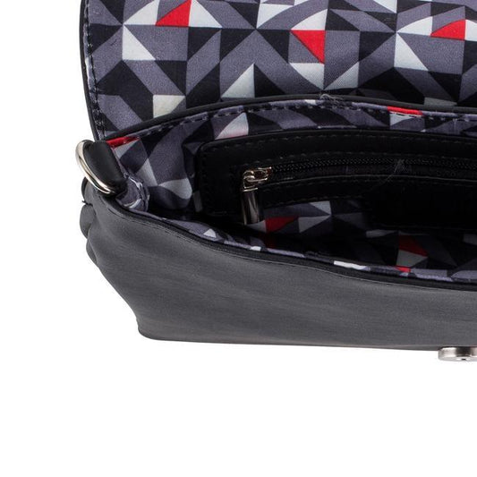 Martha Black Leather Purse Clutch With Silver Hardware freeshipping - Higher Class Elegance