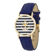 Navy Nautical Leather Watch freeshipping - Higher Class Elegance