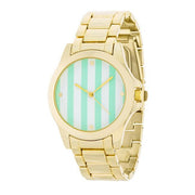 Gold Watch - Mint Stripe Dial freeshipping - Higher Class Elegance