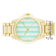 Gold Watch - Mint Stripe Dial freeshipping - Higher Class Elegance