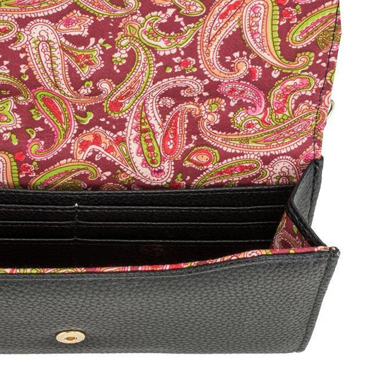 Laney Black Pebbled Faux Leather Clutch With Gold Chain Strap freeshipping - Higher Class Elegance