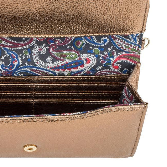 Laney Bronze Metallic Pebbled Faux Leather Clutch With Gold Chain Strap freeshipping - Higher Class Elegance