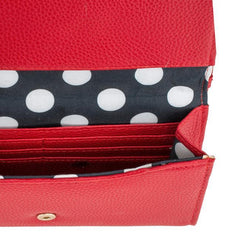 Laney Red Pebbled Faux Leather Clutch With Gold Chain Strap freeshipping - Higher Class Elegance