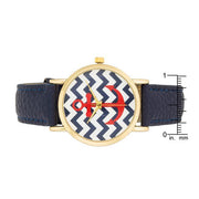 Navy Nautical Leather Watch freeshipping - Higher Class Elegance