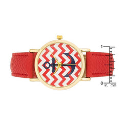 Nautical Red Leather Watch freeshipping - Higher Class Elegance