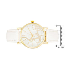 Nautical White Leather Watch freeshipping - Higher Class Elegance