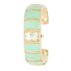 Gold Cuff Watch With Crystals - Mint freeshipping - Higher Class Elegance