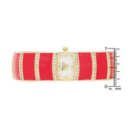 Gold Cuff Watch With Crystals - Pink freeshipping - Higher Class Elegance