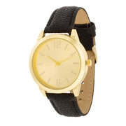 Gold Black Leather Watch freeshipping - Higher Class Elegance