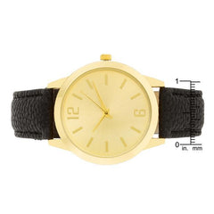 Gold Black Leather Watch freeshipping - Higher Class Elegance