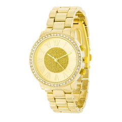 Roman Numeral Goldtone Watch With Crystals freeshipping - Higher Class Elegance