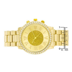 Roman Numeral Goldtone Watch With Crystals freeshipping - Higher Class Elegance